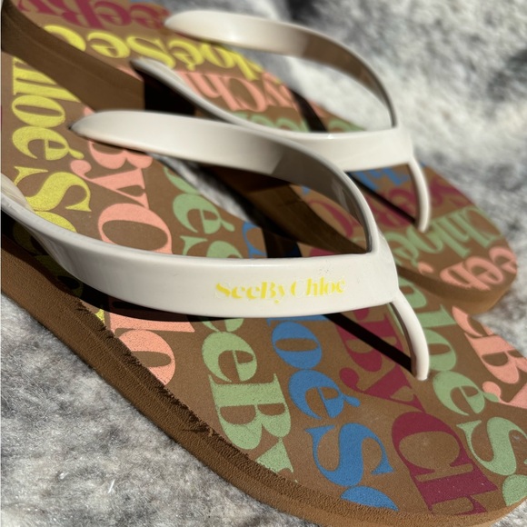 SeeByChloe flip flops size 41 made small - Picture 5 of 9